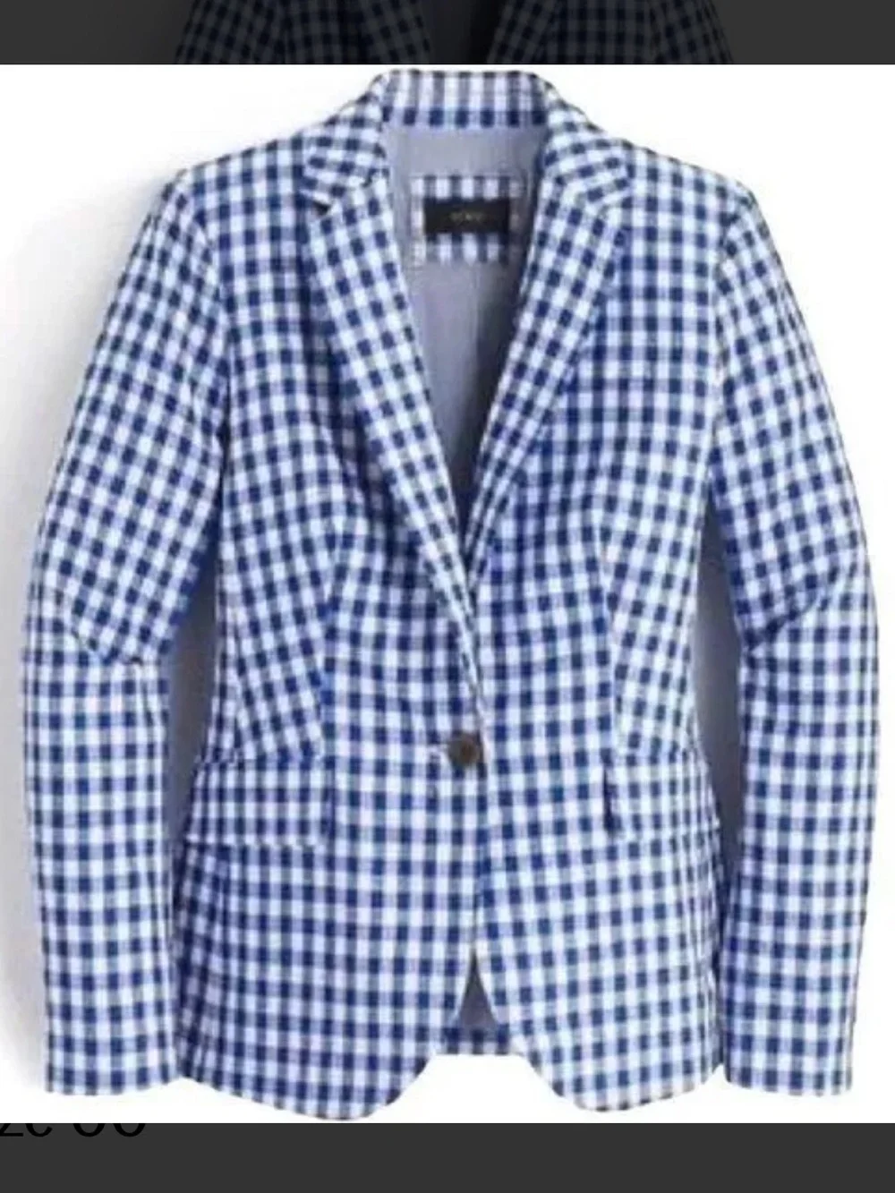 J.Crew Blue Gingham Blazer – Size 4 - Picture 2 of 7
